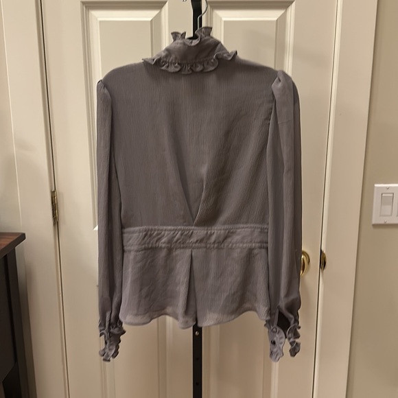 Alice Temperley for Target women’s Ruffled Victorian Gray Buttoned Blouse - Picture 13 of 17